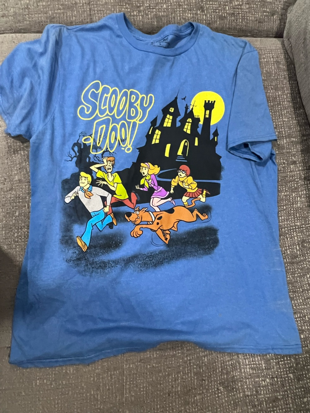 licensed Scooby-Doo "Mystery Gang & Haunted Mansion" graphic t-shirt.
